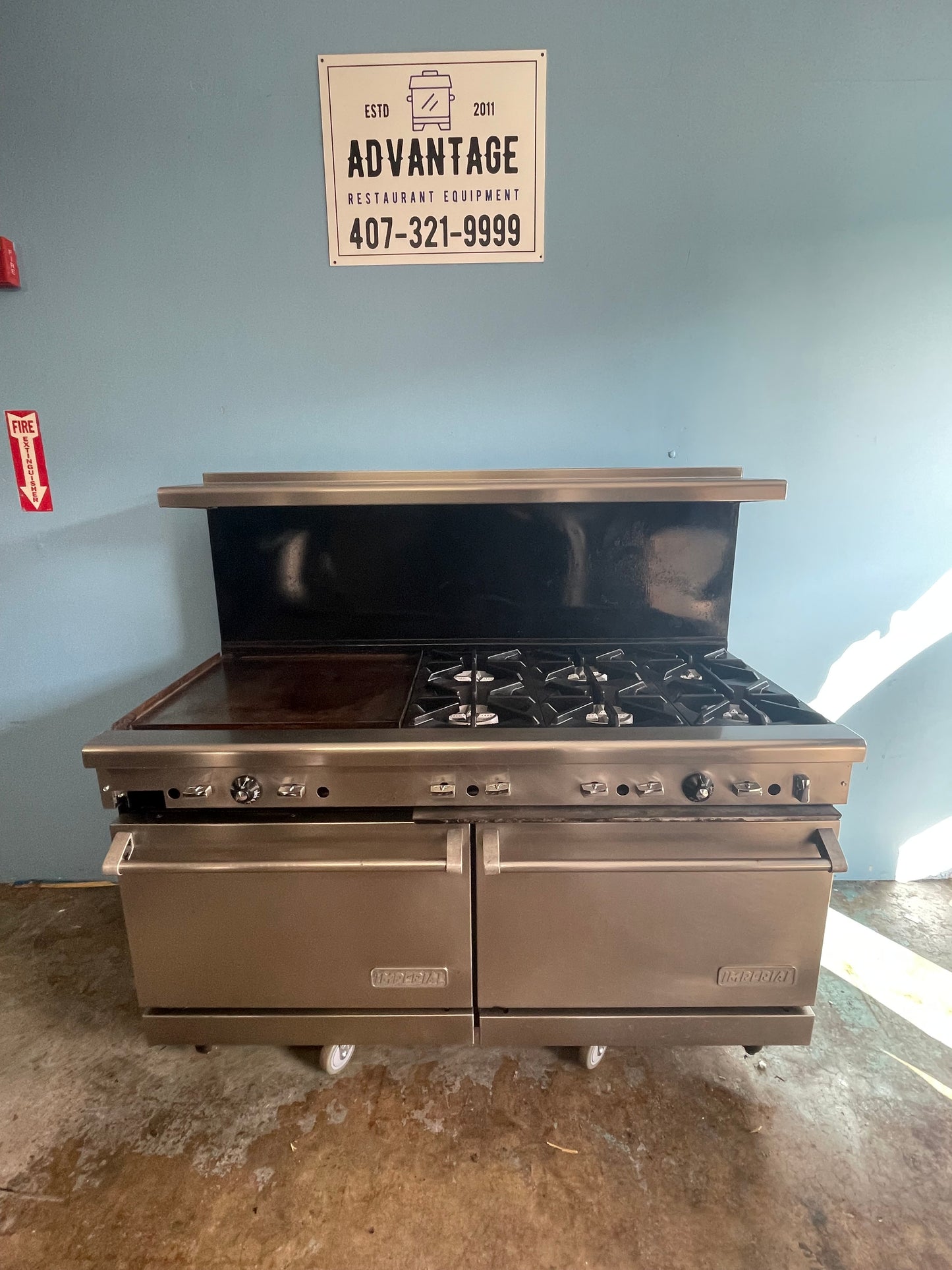 Imperial Gas Range 6 Burners with 24'' Griddle and 2 Standard Ovens IR-6-G24