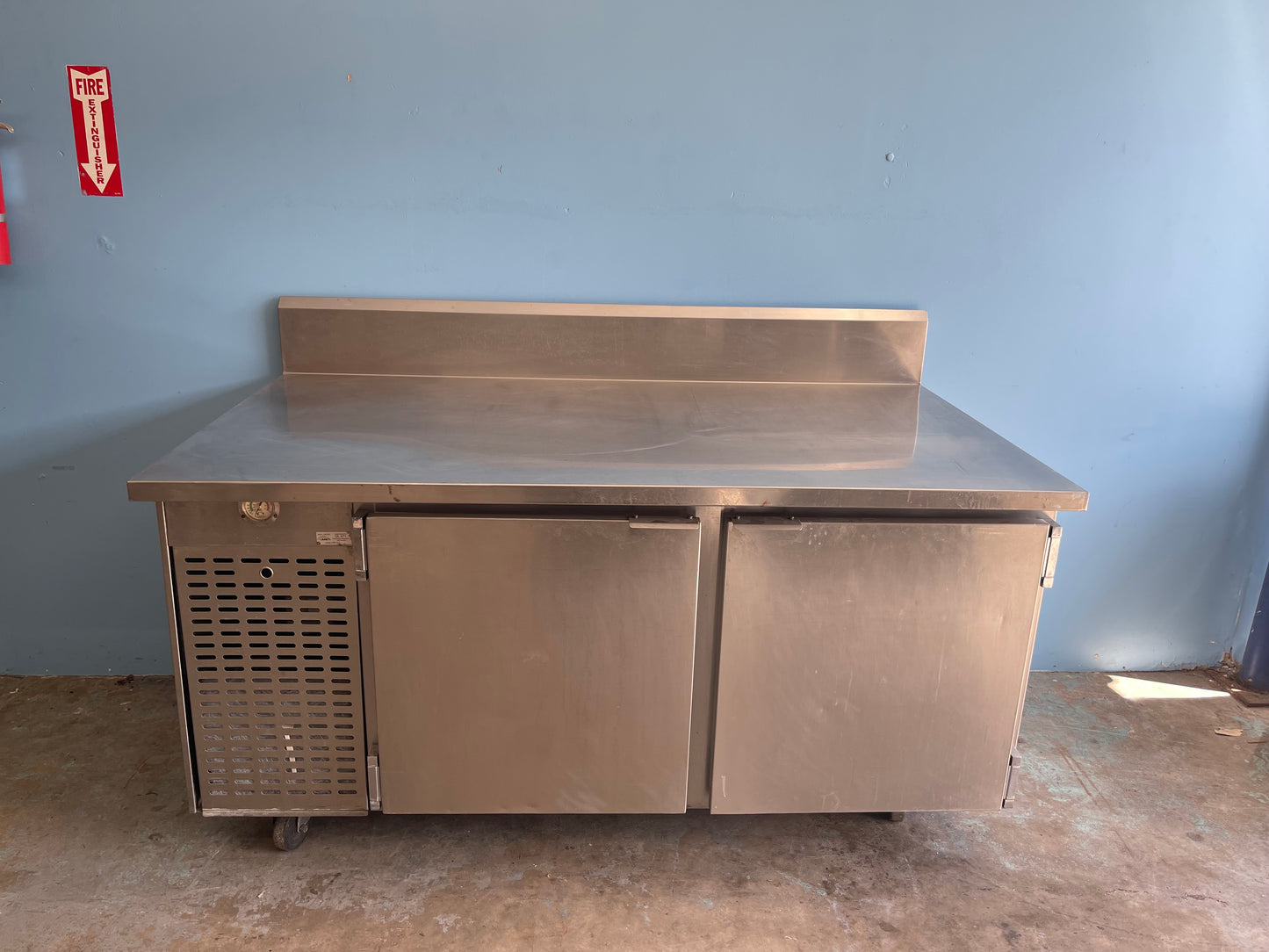 Custom 67'' 2 Door Stainless Steel Work Top Cooler with Backsplash
